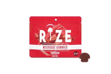 rize | sour cola mushroom gummies | megadose 7500mg – 15ct
