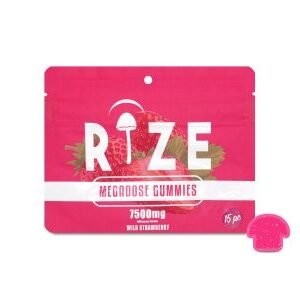 Rize | Wild Strawberry Mushroom Gummies | Megadose 7500mg – 15ct
